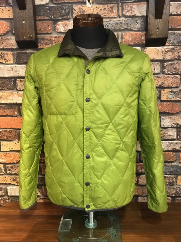 D638 メンズダウンジャケット DOPE+DRAKKAR ドープアンドドラッカー アメカジ 無地 リバーシブル グリーン 緑 薄手 インナーダウン/ M拍卖