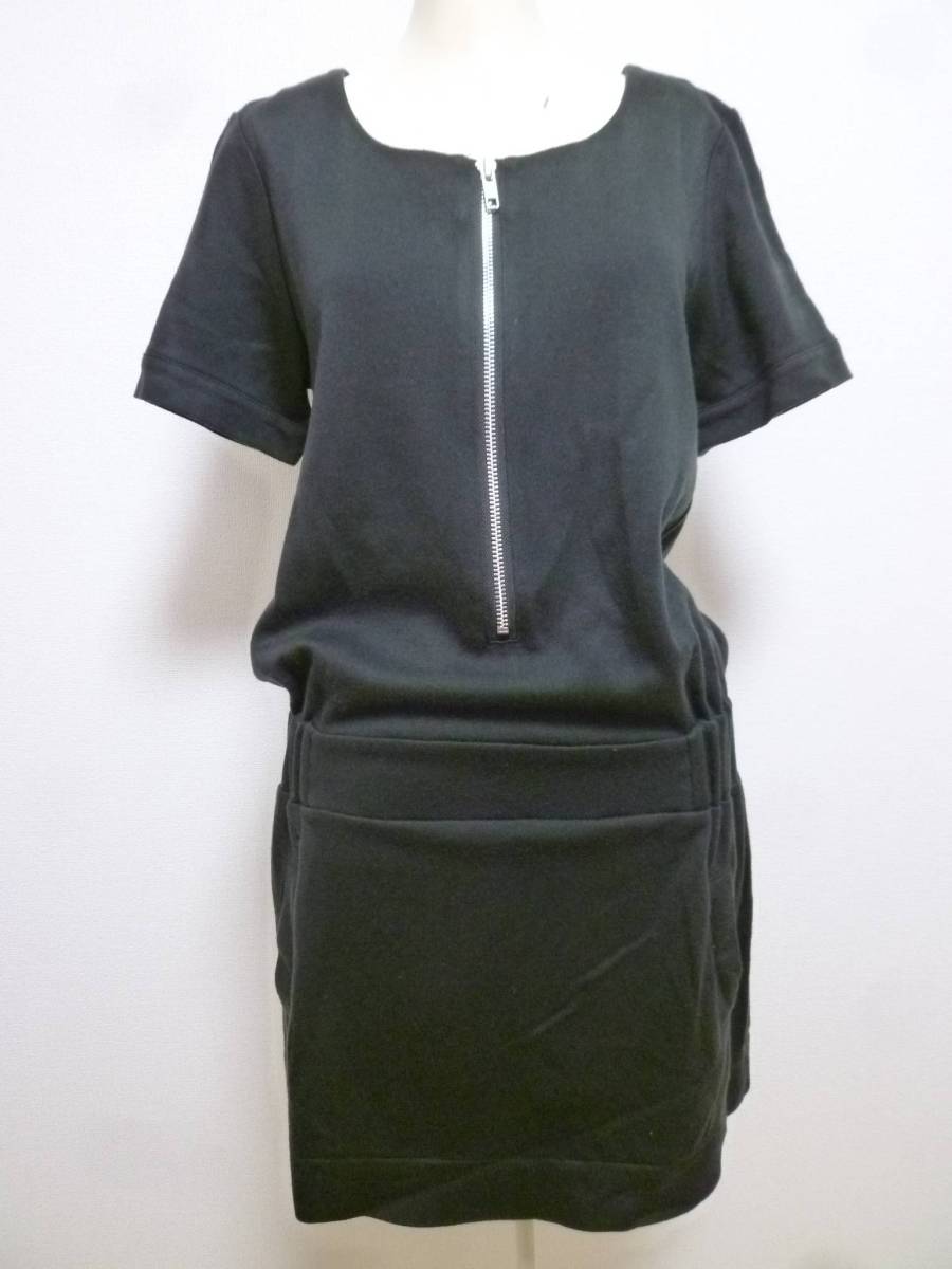 anyFAM/エニィファム♪黒前ジップアップワンピース2/オンワード樫山ブラック♪215拍卖