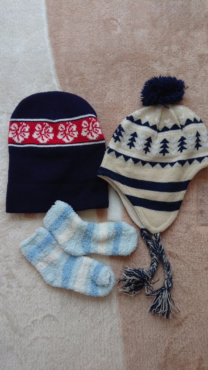 ニット帽2枚とくつ下セット拍卖