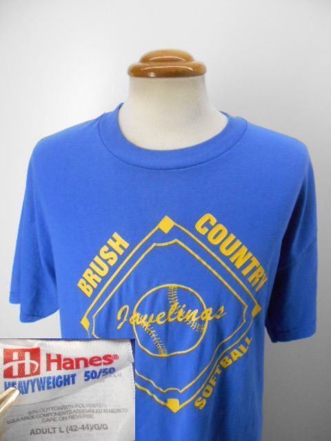Tシャツ L 青 スポーツ ソフトボール アメカジ 古着 a409拍卖