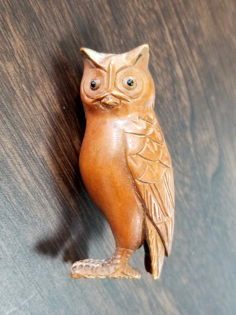 根付 木彫り 鳥拍卖