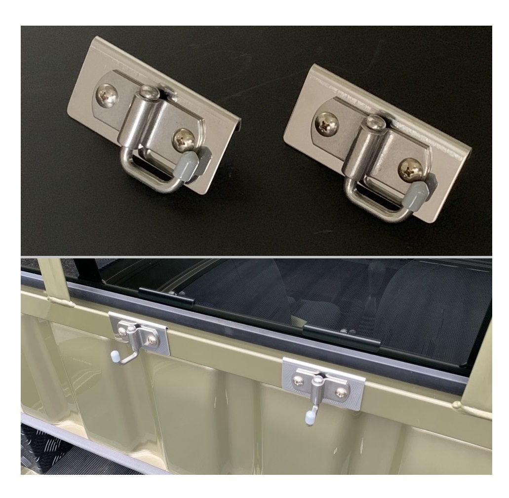 ☆軽トラック サンバーグランドキャブ S500J アングルポスト(鳥居)用 多目的ステンレスフック 2個SET 便利アイテム 拍卖