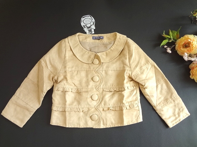 新品 定価¥8295 MiNir Dees ミニルディーズ 丸襟 ガーリー ジャケット ベージュ レディース 拍卖