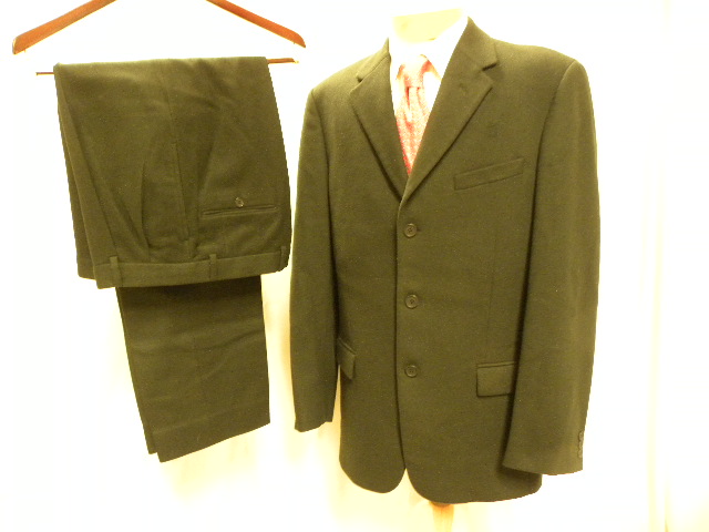 |o_o|カルバンクライン(1n)フラノシングルスーツ180-185cmカシミヤ混拍卖