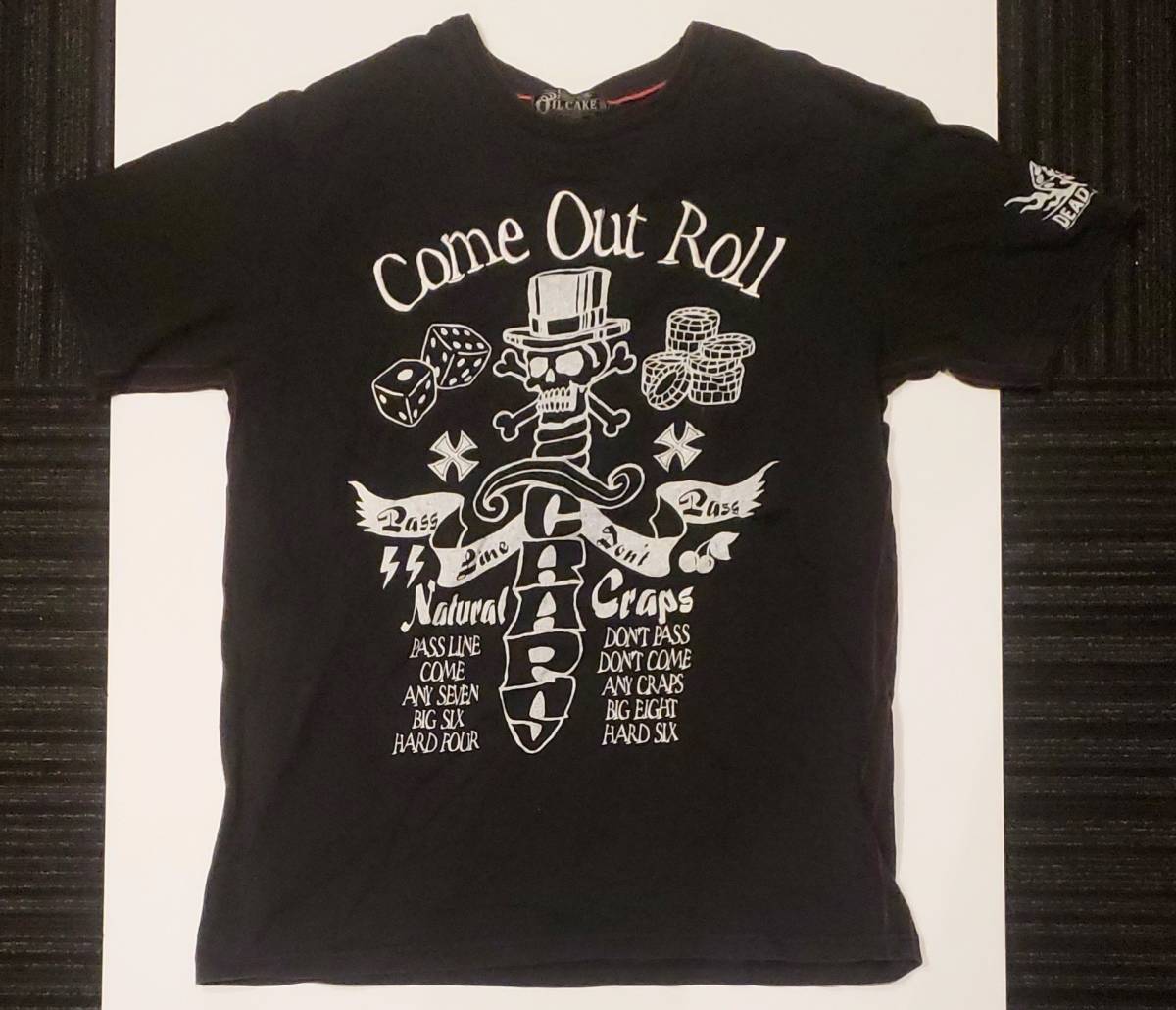 Oil Cake スカル刺繍 黒Tシャツ拍卖