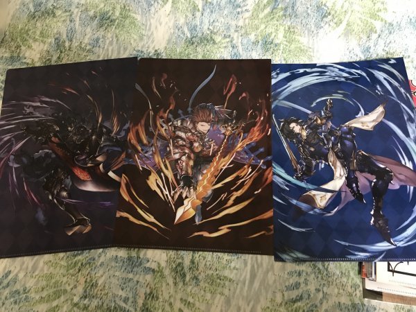 d115クリアファイル グランブルーファンタジー 3枚セット 四騎士 パーシヴァル ランスロット ジークフリート拍卖