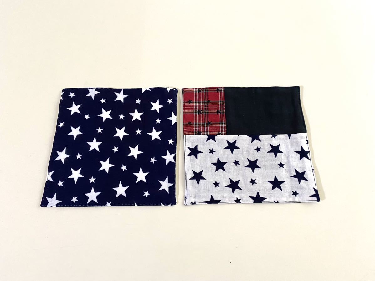 ハンドメイド★ハンカチ 20cm 2枚セット スター 星(1169)拍卖