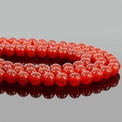 天然石 一連 カーネリアン(赤瑪瑙) 6mm 〔E1-69-6m〕拍卖