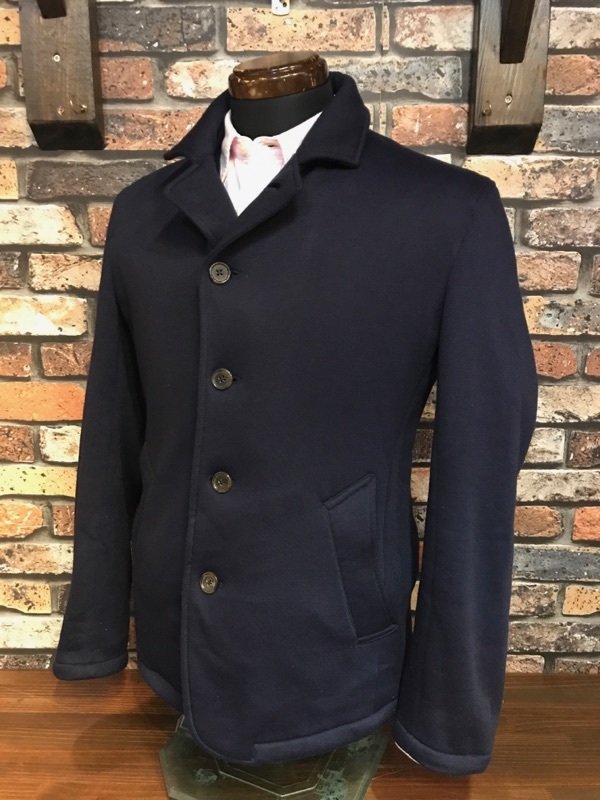 D699 メンズジャケット nano universe スウェット ナノユニバース おしゃれ コーデ キレイめ 人気 タイト 紺 ネイビー/ M拍卖