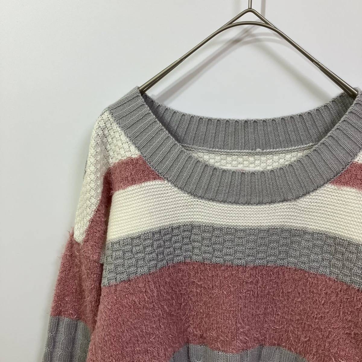 RyuRyu リュリュ 美品 切替 ボーダー ケーブルニット ニット セーター 古着拍卖