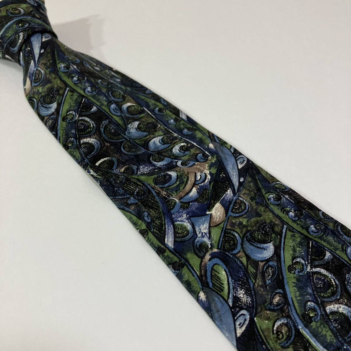 Full Mark 総柄 シルク ネクタイ ダービータイ レギュラータイ 古着拍卖