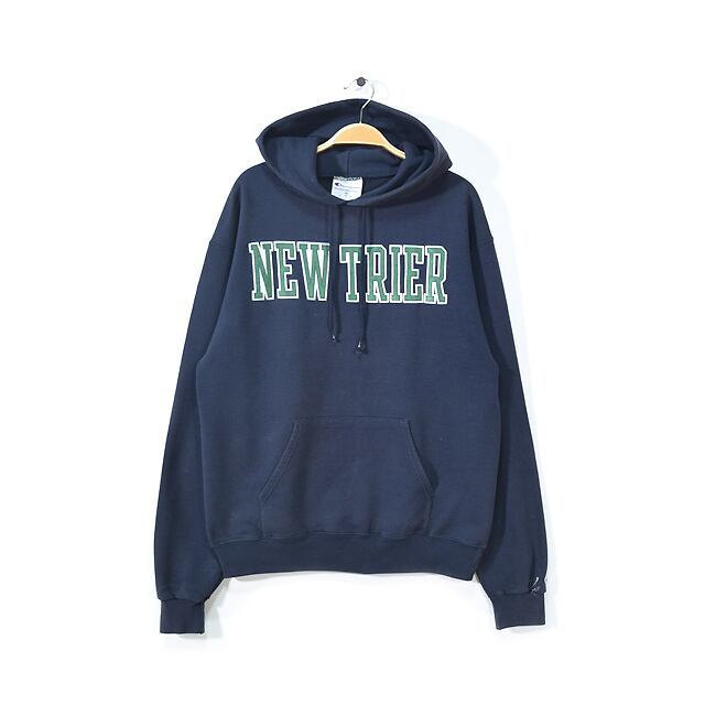【送料無料】 チャンピオン NEW TRIER スウェットパーカ 紺 ネイビー トレーナー メンズM Champion 古着 @CG0331拍卖