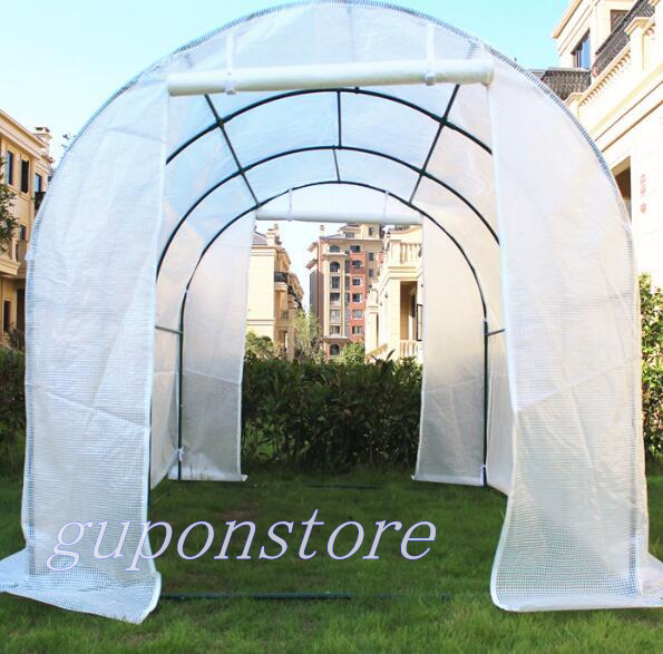 特売!霜よけ 防鳥対策 PE素材 ビニールハウス 菜園ハウス 温室 グリーンハウス ガーデンハウス 間口2m×奥行3m×高さ2m スチールパイプ拍卖