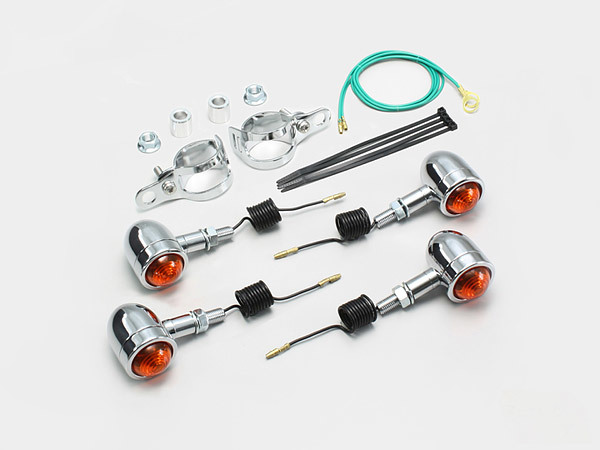 ハリケーン HURRICANE ドラッグスター250 00-17 VG02J/05J用 ミニブレットウインカーkit フォークマウント オレンジレンズ HA5433-01拍卖