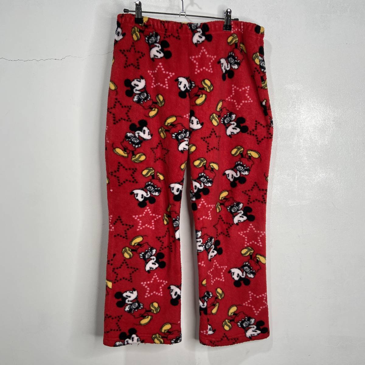 送料無料☆Disney☆ディズニー☆ミッキーマウス☆総柄イージーパンツ☆パジャマパンツ☆レッド☆レディースM☆C23拍卖