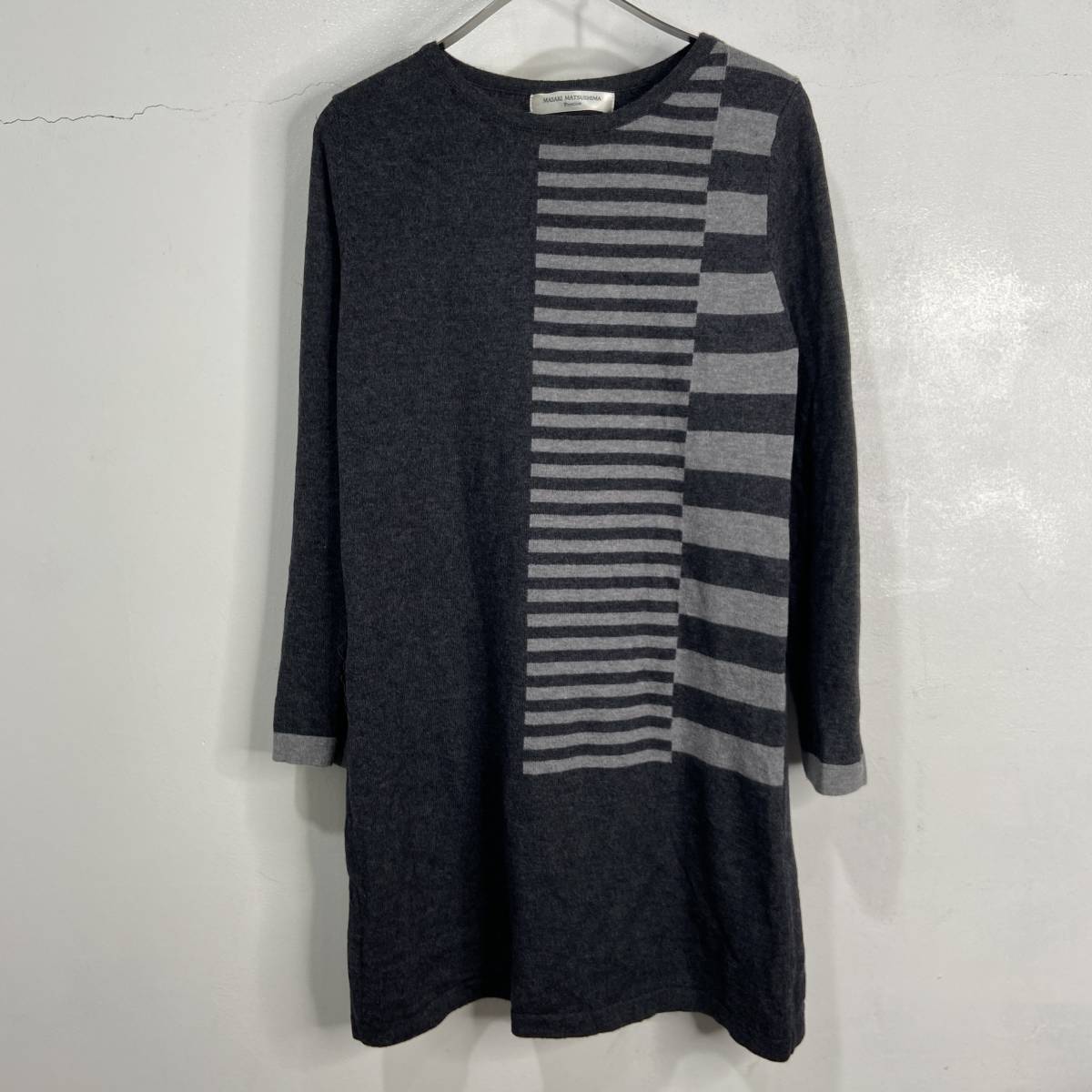 ☆送料無料☆MASAKI MATSUSHIMA☆マサキマツシマ☆ニットワンピース☆M☆グレー☆C23拍卖