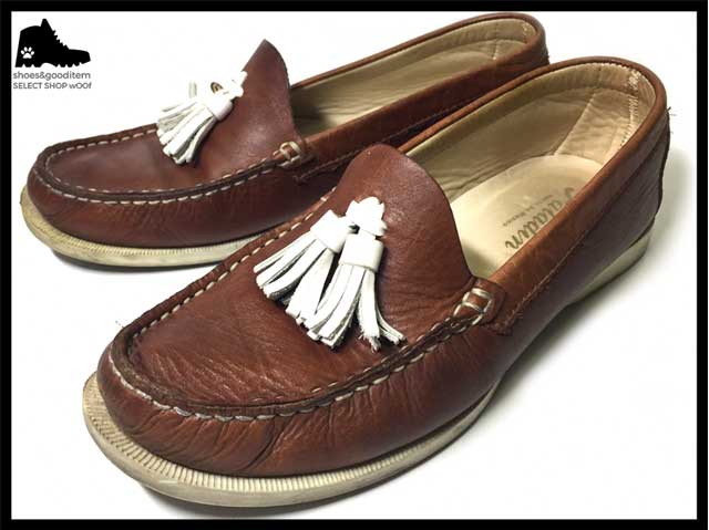 即決★Paladin★26.5cm位 メキシコ製 レザーデッキシューズ パラディン メンズ 9 茶系 本革 タッセル 革靴 スリッポン スニーカー拍卖