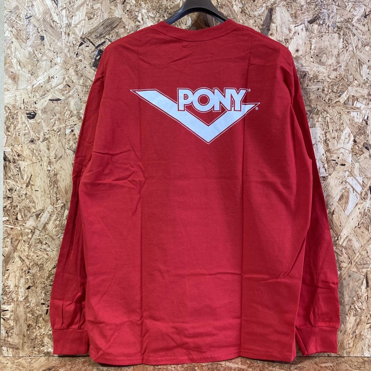PONY ポニー 長袖 Tシャツ XL レッド ロンT拍卖