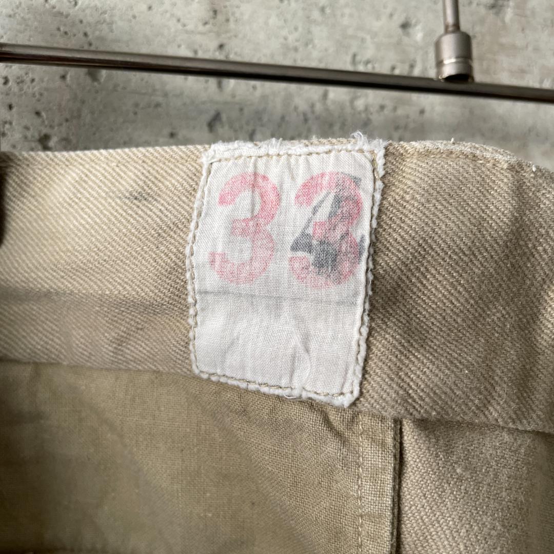 ET233【サイズ33】フランス軍 M52 チノパン 後期型 M52チノ 本物 ユーロ古着 フレンチアーミー 実物 French Army M-52 Chino Pants拍卖