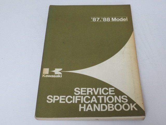 `87.`88 Model Service Specifications Handbook 英語版 カワサキ 送料無料拍卖
