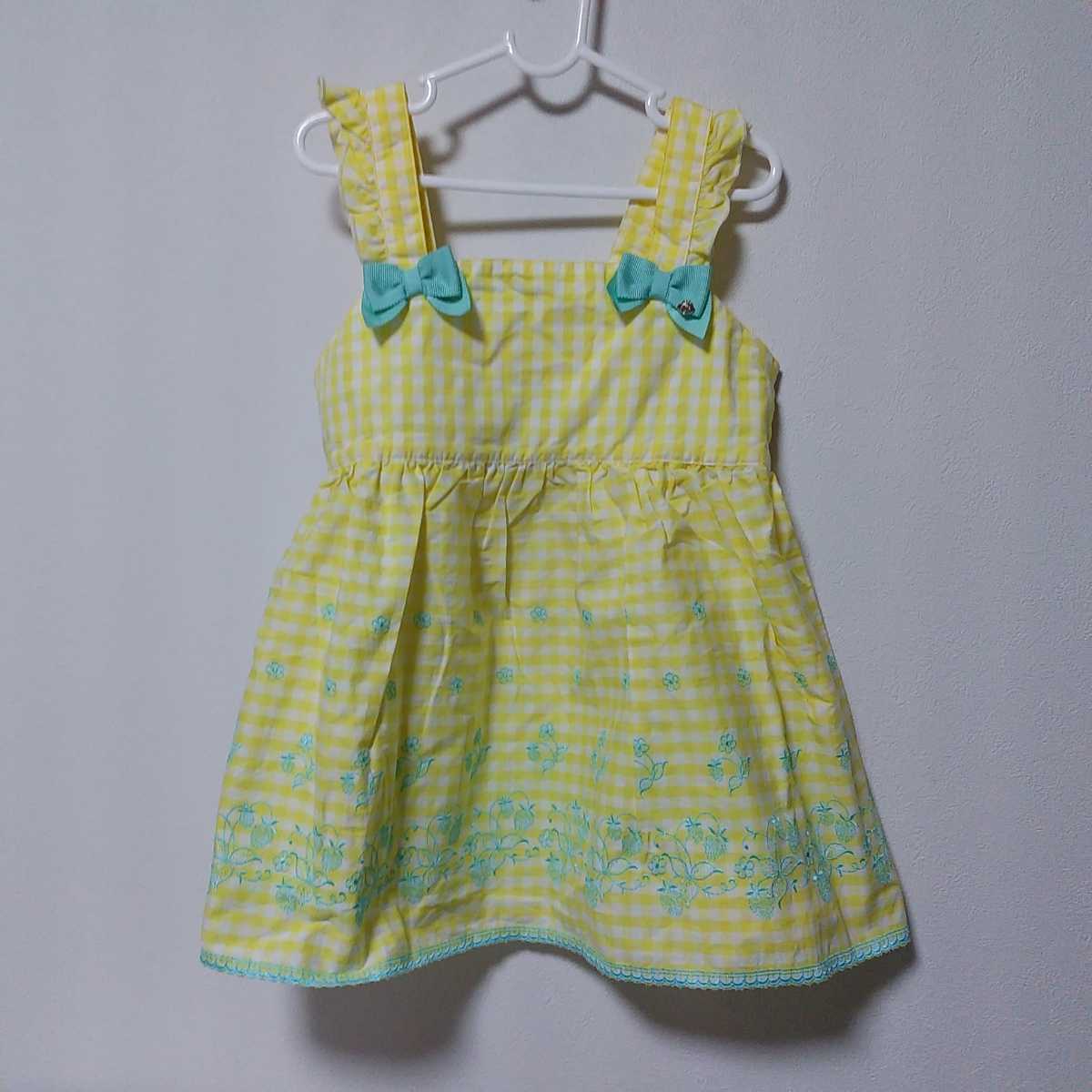 【新品】mezzo piano(メゾピアノ) イチゴ刺繍 トップス 140拍卖