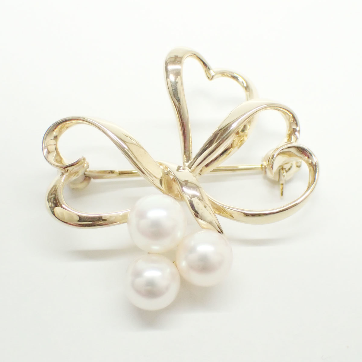E679 ミキモト K18 真珠 パール ブローチ 4.6g拍卖