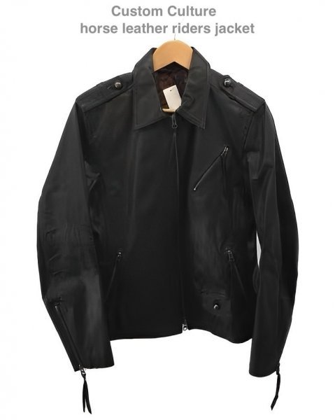 TK 美品 『お洒落な裏地&ホースレザー』 カスタムカルチャー 馬革 ホースレザー ライダースジャケット拍卖