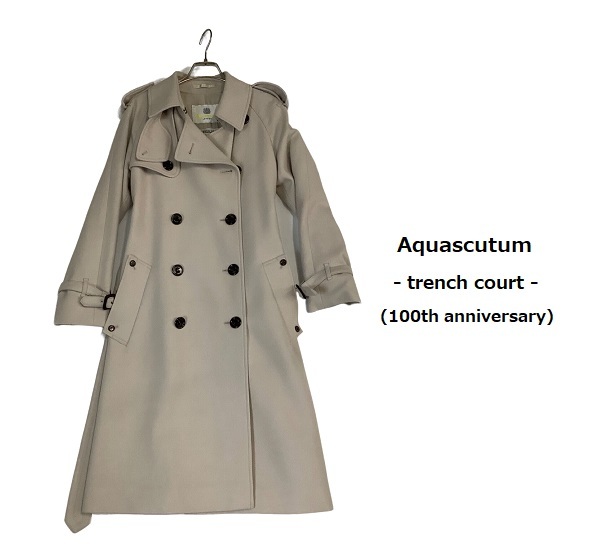 TK 入手困難 100周年 100th アニバーサリーモデル Aquascutum ウール トレンチコート アクアスキュータム 平林奈緒美 キングスゲート拍卖