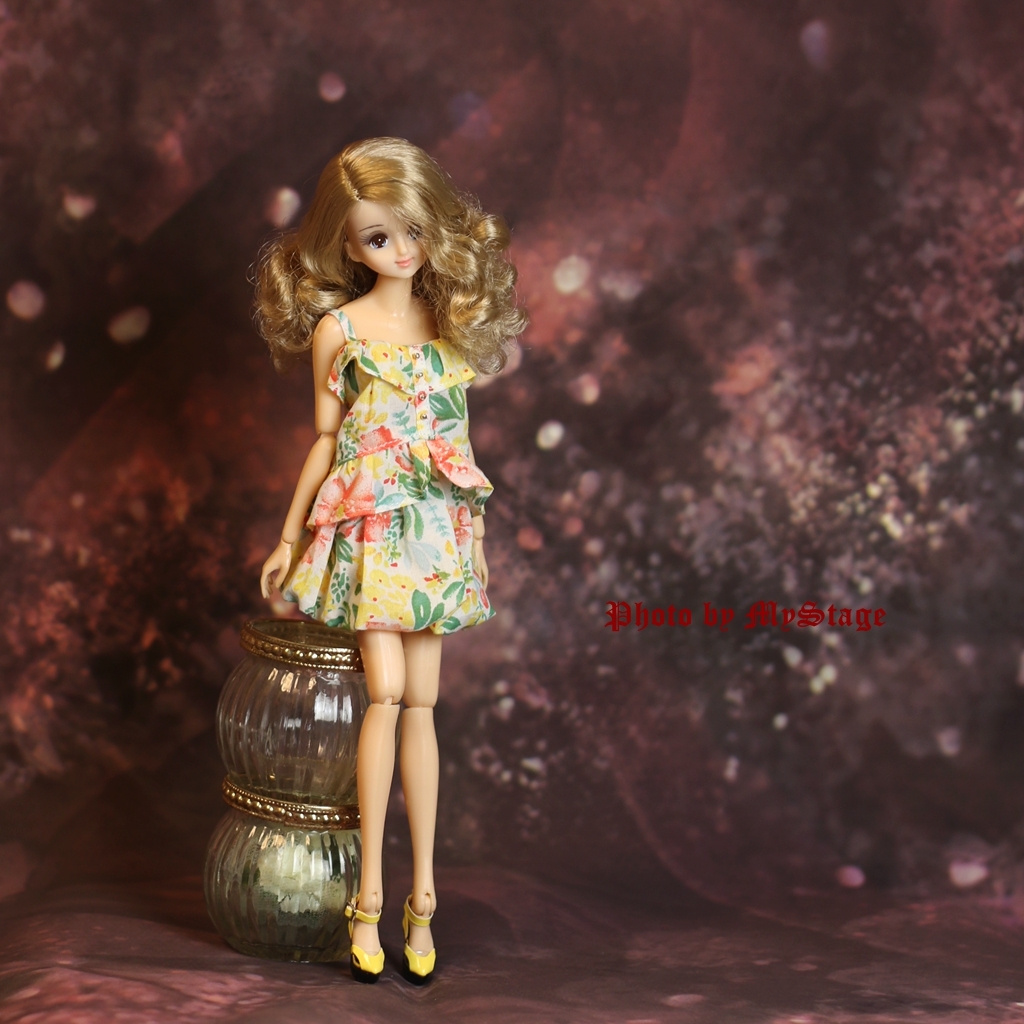 msdr-23-038 花柄トップスとバルーンスカート2点セット(momoko、ジェニー、オビツボディなど1/6人形用)拍卖