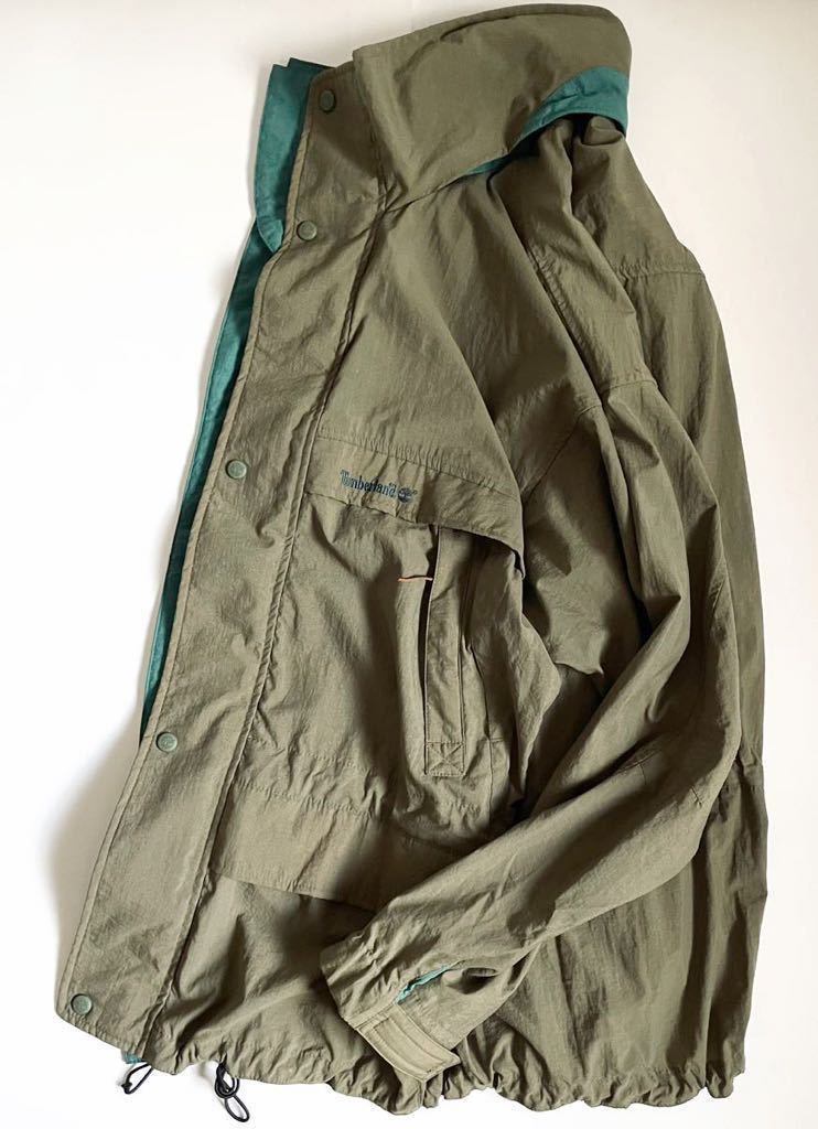 希少!! 名作!! 95年 Timberland WEATHERGEAR ティンバーランド マウンテンパーカー ナイロン カーキ オリーブ size M ビンテージ オールド拍卖