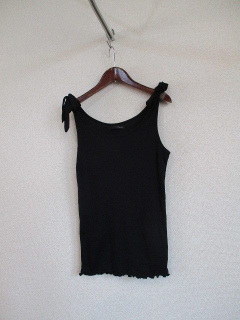 Heather黒肩紐シフォンノースリーブ(USED)42018拍卖