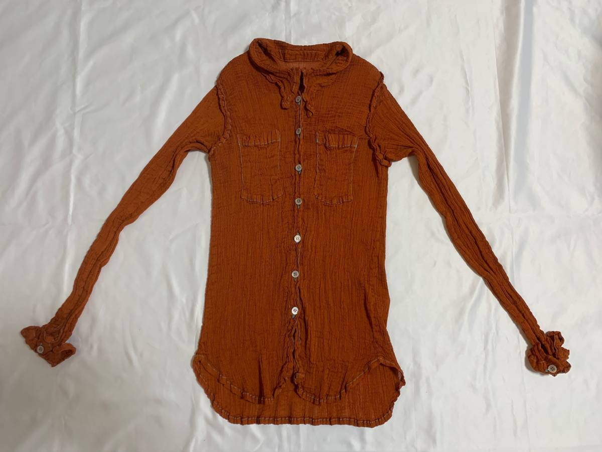 ISSEY MIYAKE イッセイミヤケ トップス トップス ボタン シャツ オレンジ 水色 ステッチ アーカイブ archive PLEATS PLEASE拍卖