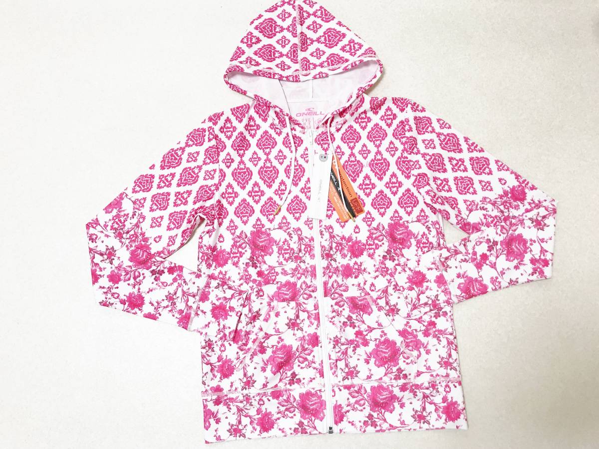レディス水着Mサイズ:オニール【O'NEILL】UPF50+◆ラッシュガード・ラッシュパーカー・指穴*水着ジャケット:ピンク 定価:7,900+税拍卖