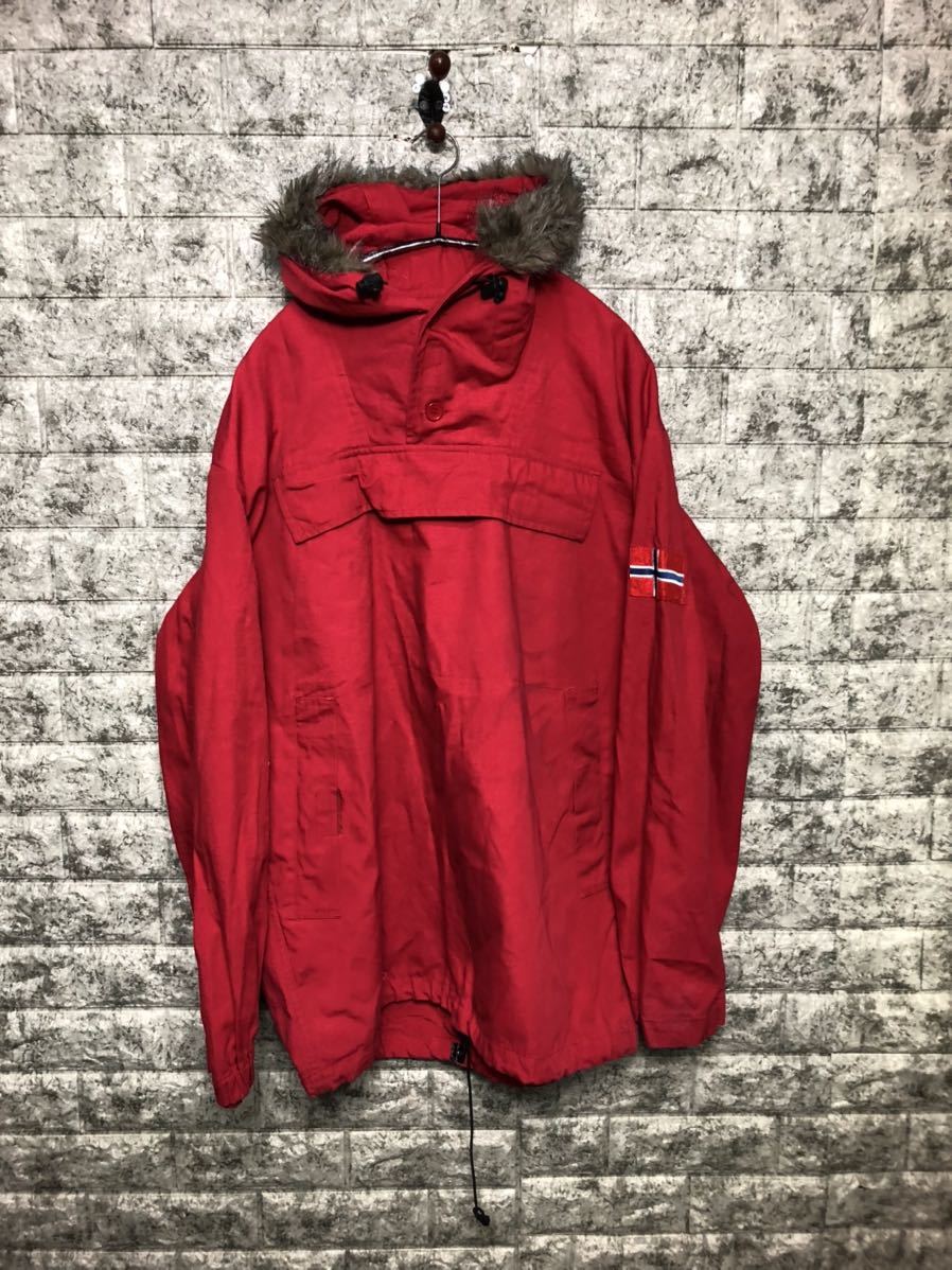 80s GAUPA アノラック パーカー ノルウェー製 JACKET マウンテンパーカー レッド ユーロヴィンテージ ナイロンジャケットSサイズ拍卖