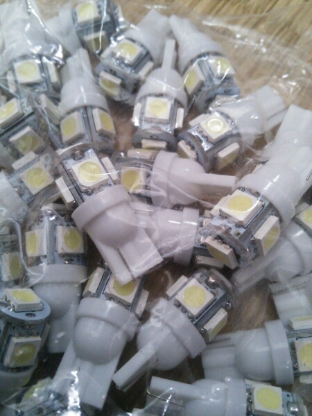 T10SMD5連 ホワイト 10個セット 送料無料 5050SMD拍卖