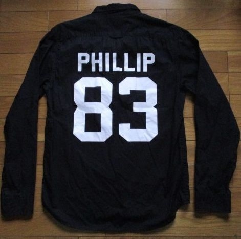 レア! CIAO PANIC 黒 PHILLIP ナンバリング 83 デカロゴ チャオパニック 刺繍 長袖 シャツ Lサイズ拍卖