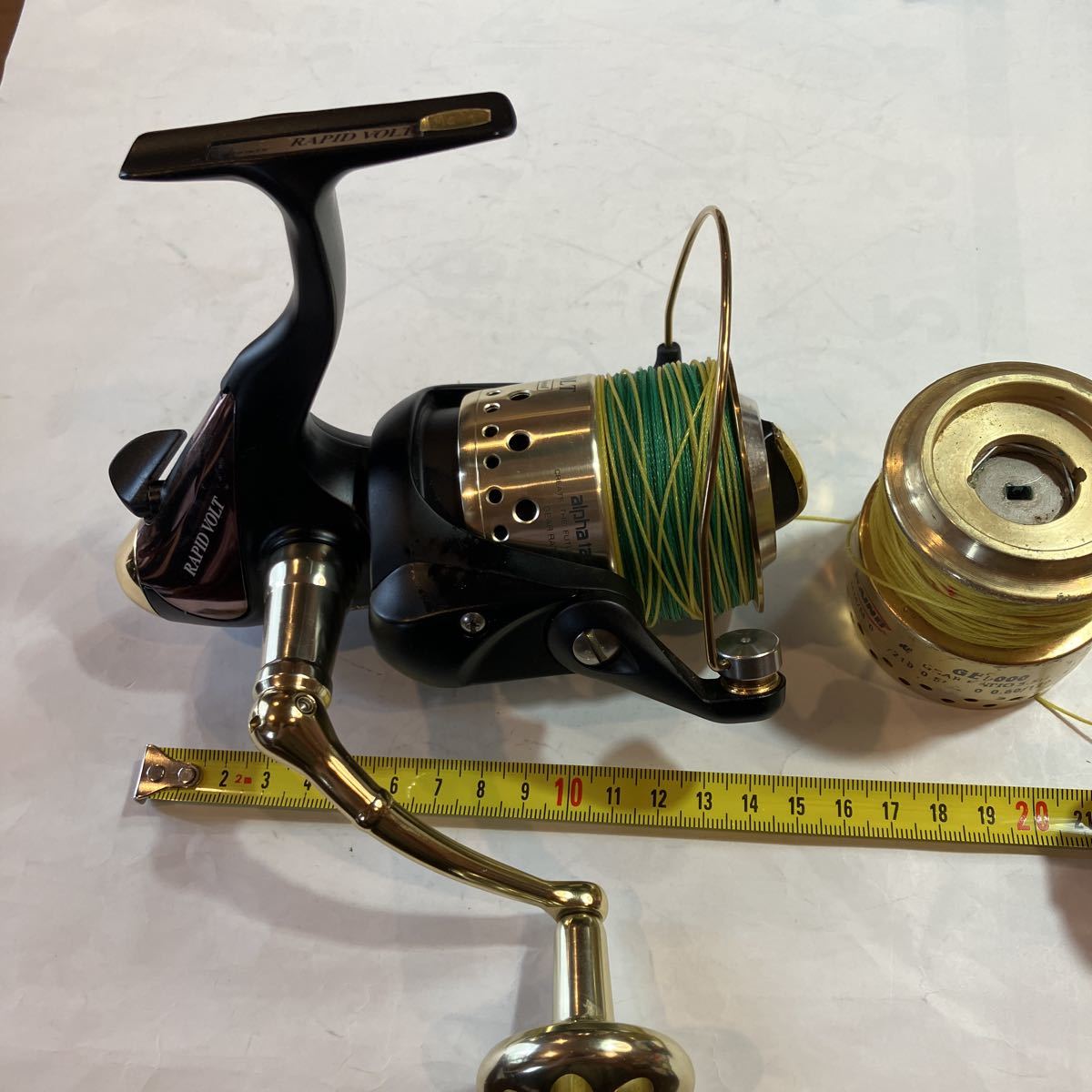 スピニングリール RAINBOW RAPID VOLT 5500H 美品 1度使 ライン付き スペア付き拍卖