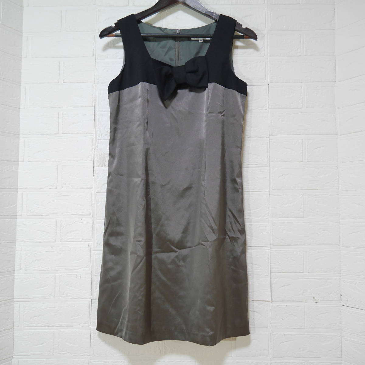 A629 ◇ NATURAL BEAUTY BASIC | ナチュラルビューティーベーシック ワンピース 黒/茶 中古 サイズM拍卖