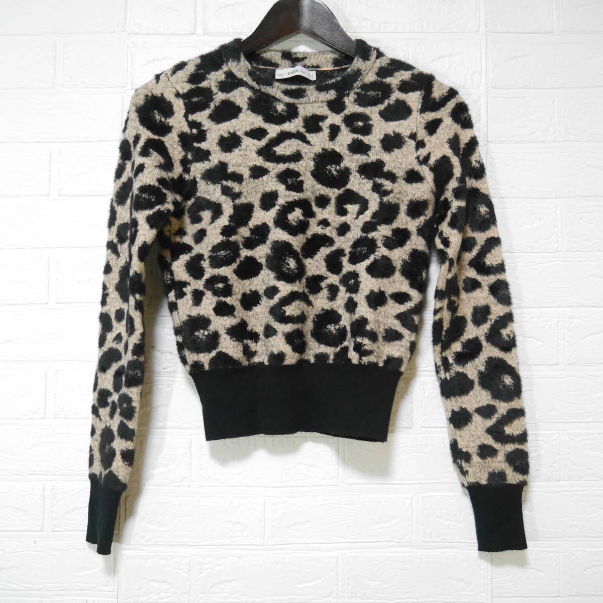 A631 ◇ ZARA KNIT | ザラ ニット 黒/柄 中古 サイズ(USA)S拍卖