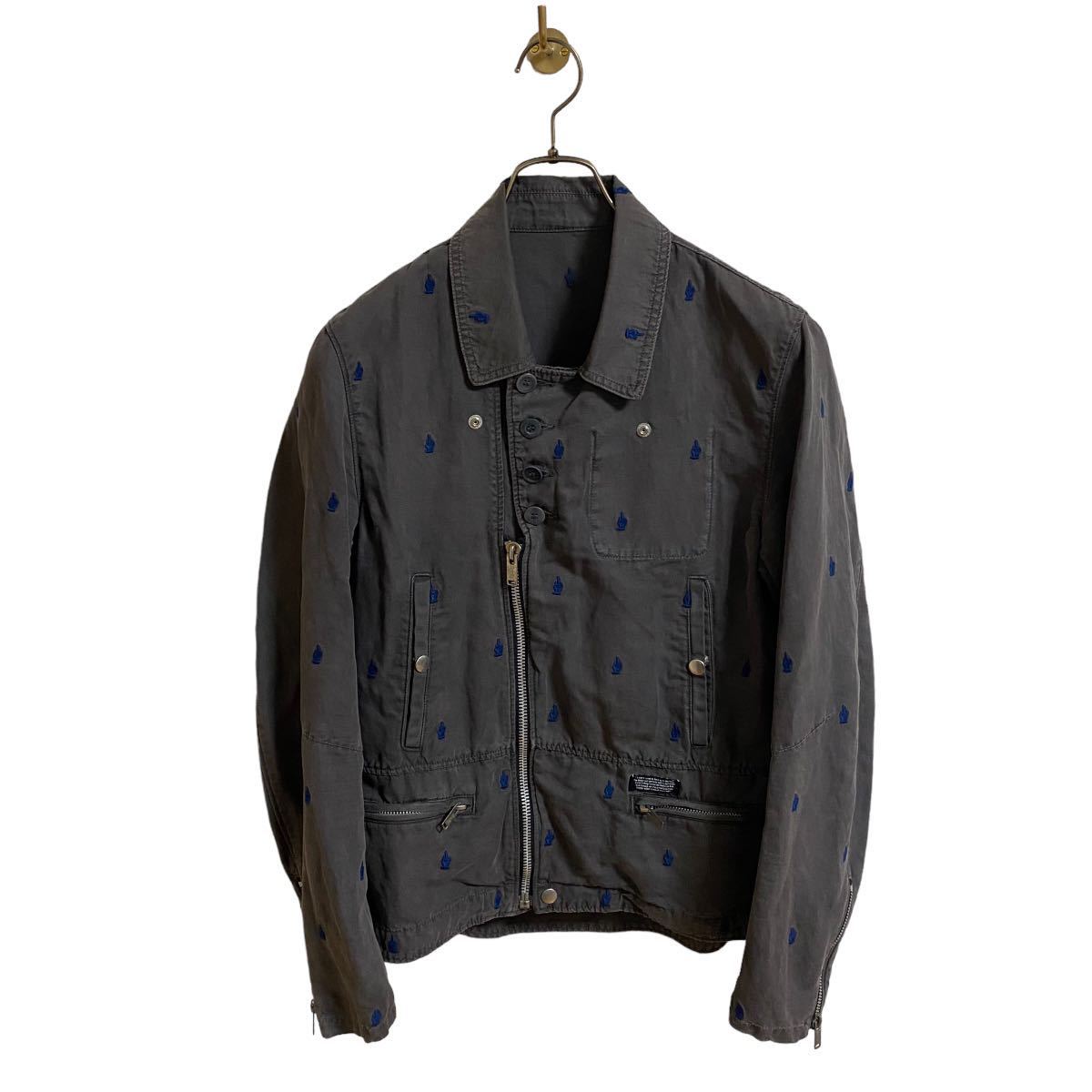 【希少 アンダーカバー UNDERCOVERISM 2013SS FUCK柄 コットンライダース ジャケット メンズ2 製品染め artscabut期 5685 ブルゾン】拍卖