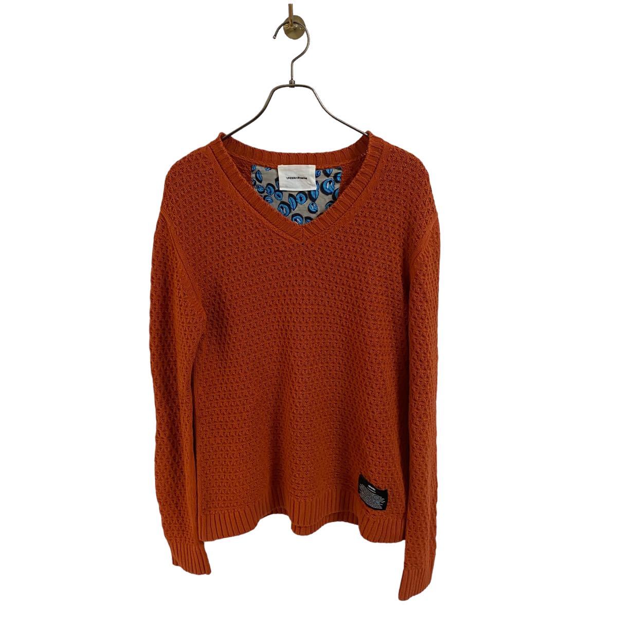 【アンダーカバー UNDERCOVERISM 13ss ワッフル ニット talking heads heaven オレンジ 唇 リップ柄 artscabut期 5685 jonio メンズ2】拍卖