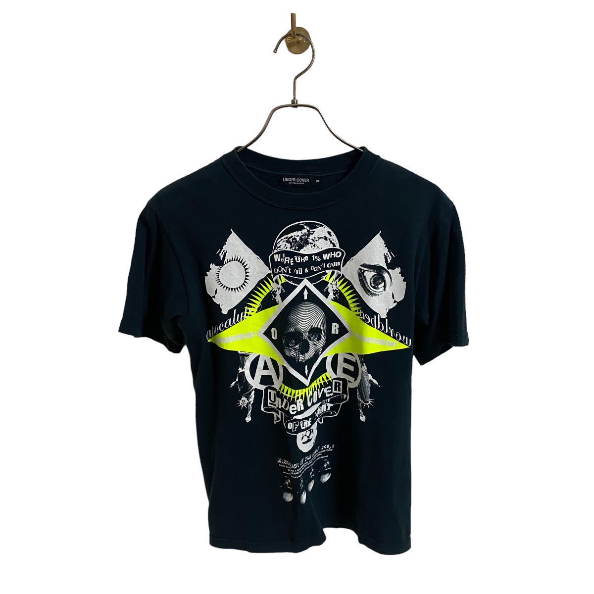 【アンダーカバー UNDERCOVERISM 2003SS SCAB期 上映会 限定 Tシャツ GIZ柄 OF THE NIGHT Tシャツ 黒×ライムグリーン メンズS 5685】拍卖