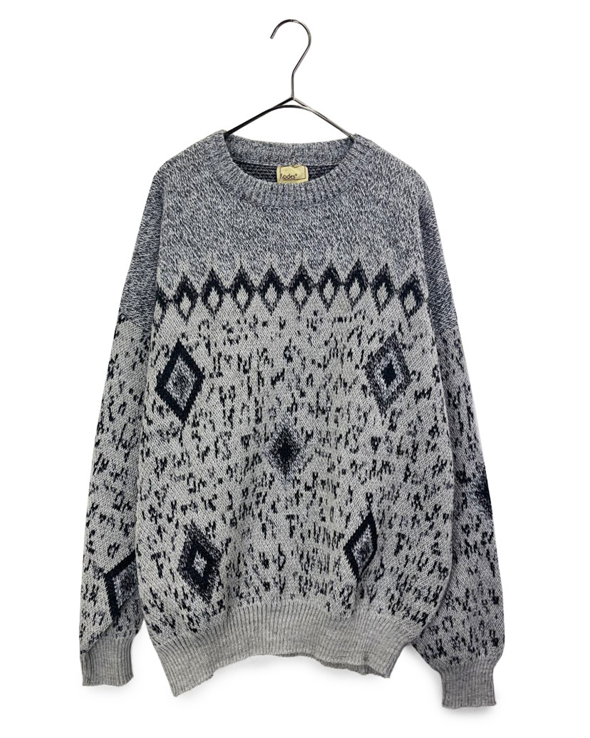 deadstockタグ付き vintageイタリアニット【Rodes】総柄ニット ★ 古着 ST LT ニット 古着 スノーフレイクBESTCOMPANYTHINKPINK拍卖