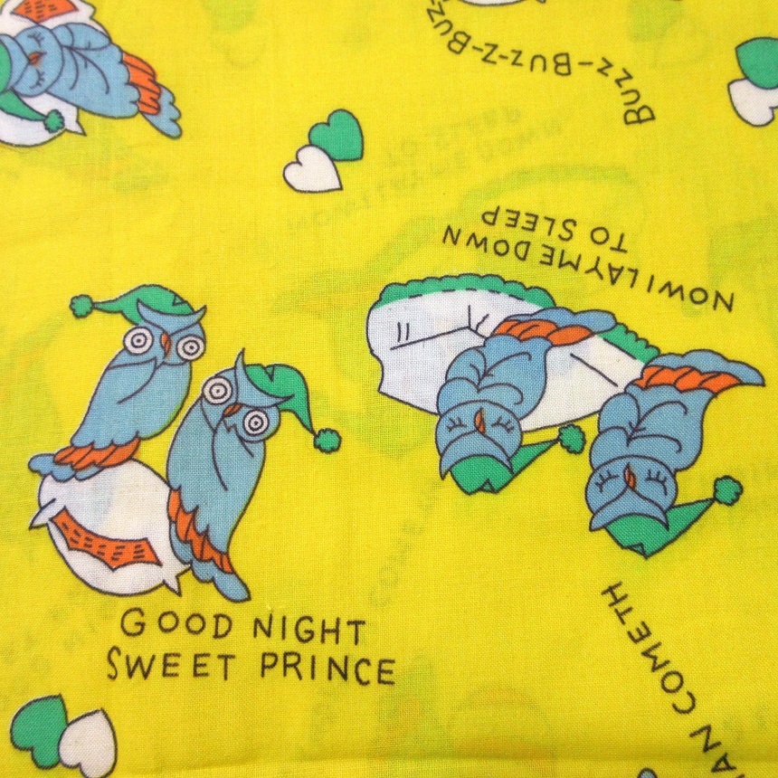 ◇セール ヴィンテージ生地 鳥 フクロウ ニワトリ ハート かわいい 帽子 アニマル 入園入学拍卖