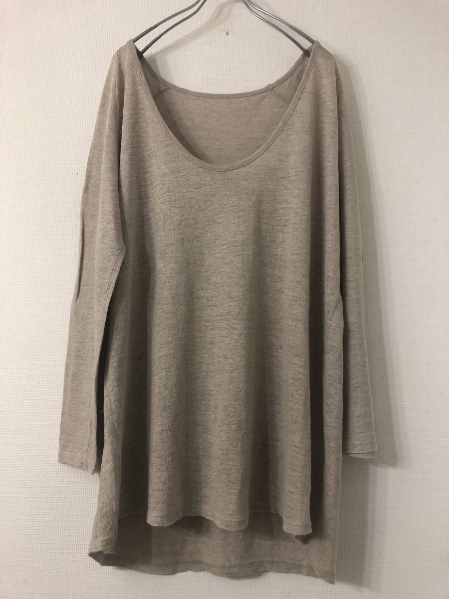 パラスパレス リネン チュニック ワンピース 麻 100% Aライン プルオーバ 幅広 Pal'las Palace 日本製拍卖