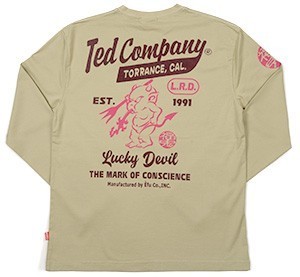テッドマン/ロンT/ベージュ/XL/TDLS-355/エフ商会/カミナリモータース拍卖