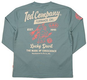 テッドマン/ロンT/ブルーグリーン/XL/TDLS-355/エフ商会/カミナリモータース拍卖