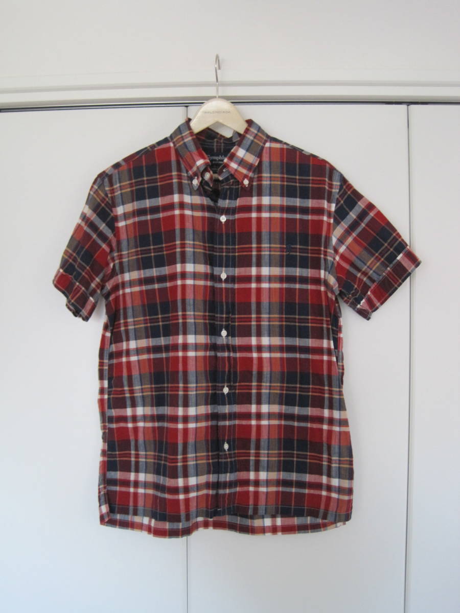 日本製 ジムフレックス Gymphlex 半袖チェックシャツ M拍卖