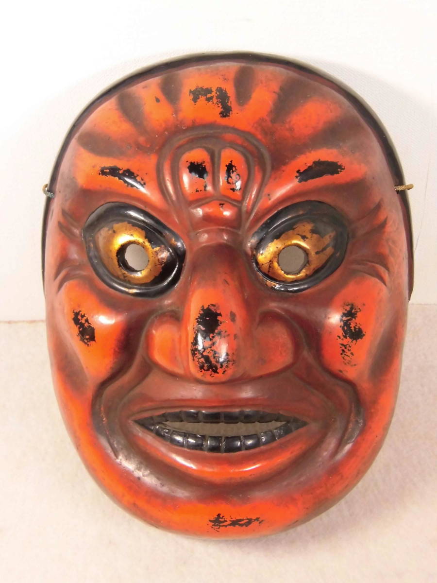 古い 【 模国宝 退宿徳面 面 乾漆 能面 神楽面 仏面 飾り面 伎楽面 】検) 仏像 仏教美術 中国美術 国宝写 ③拍卖