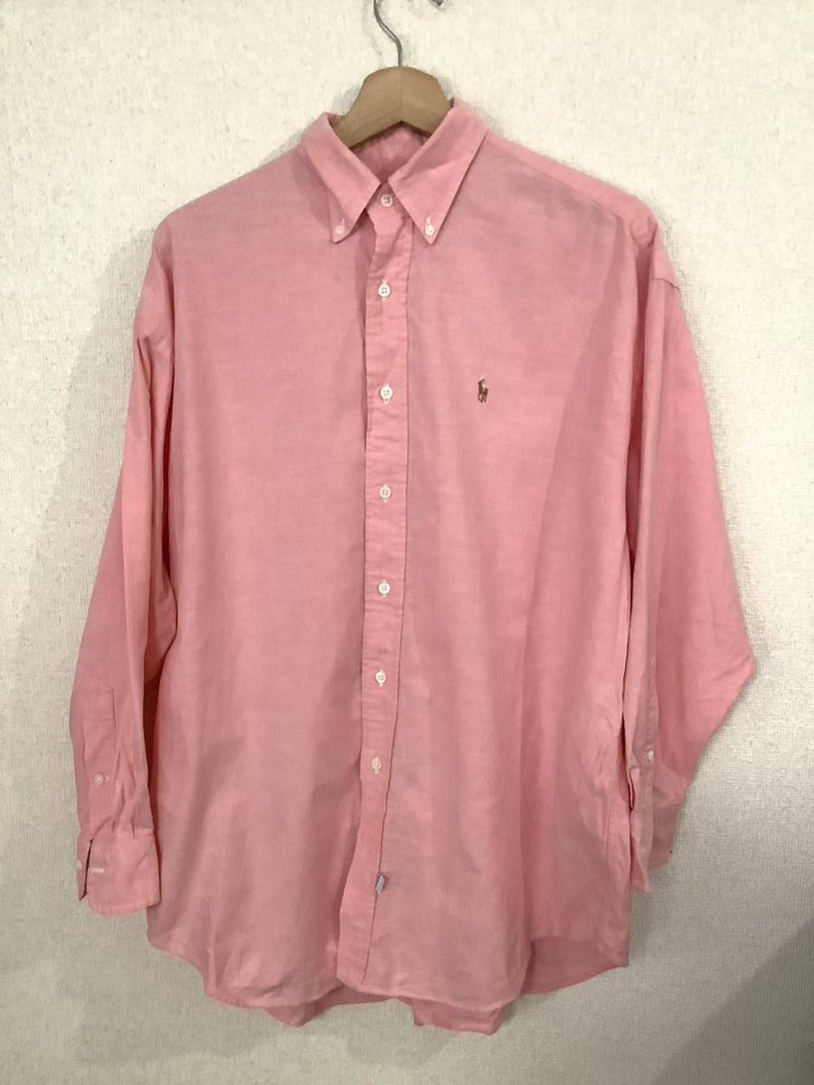RALPHLAUREN ラルフローレン THE BIG OXFORD ボタンダウンシャツ オックスフォード ピンク ボーイズ 古着拍卖